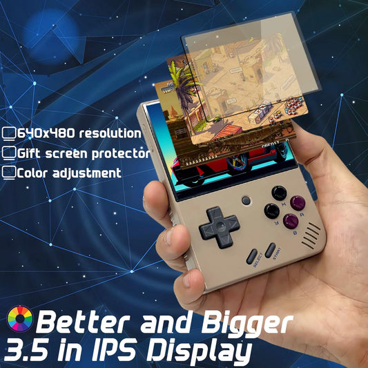 Miyoo Mini Plus 3.5-inch Handheld Game Console Miyoo-Mini Plus with Portable Case Retro Gray 64GB