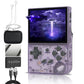 RG35XX Handheld Game Console 3.5-inch IPS Screen RG 35XX Preinstalled Emulator Dual OS System with Portable Case 64GB Transparent Purple