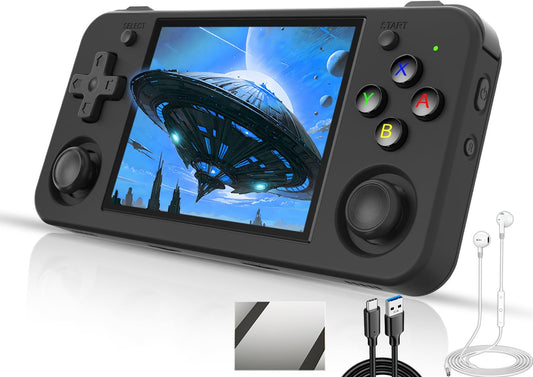 EWDGOES RG35XX H Handheld Game Console 3.5-in IPS Screen H700 3300mAh RG 35XX H Preinstalled Emulator System 64GB Black