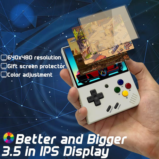 Miyoo Mini Plus 3.5-inch Handheld Game Console Miyoo-Mini Plus with Portable Case White 64GB