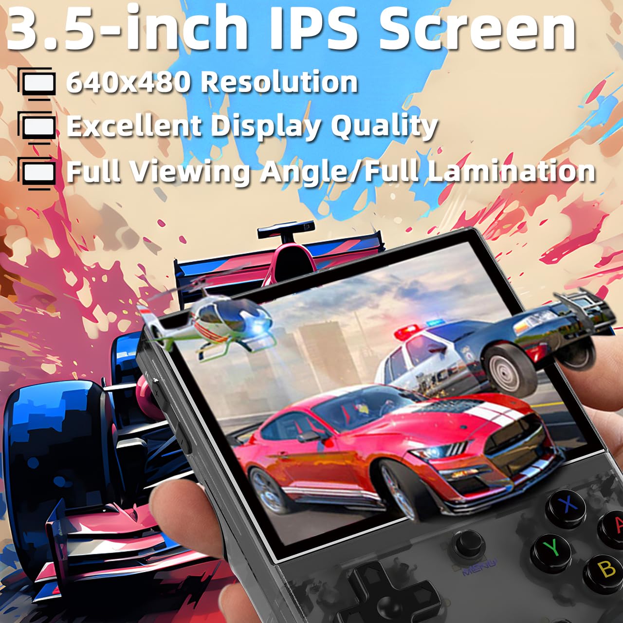 EWDGOES RG35XX Plus Handheld Game Console 3.5 in IPS Screen RG 35XX Plus Preinstalled Emulator System 64GB Transparent