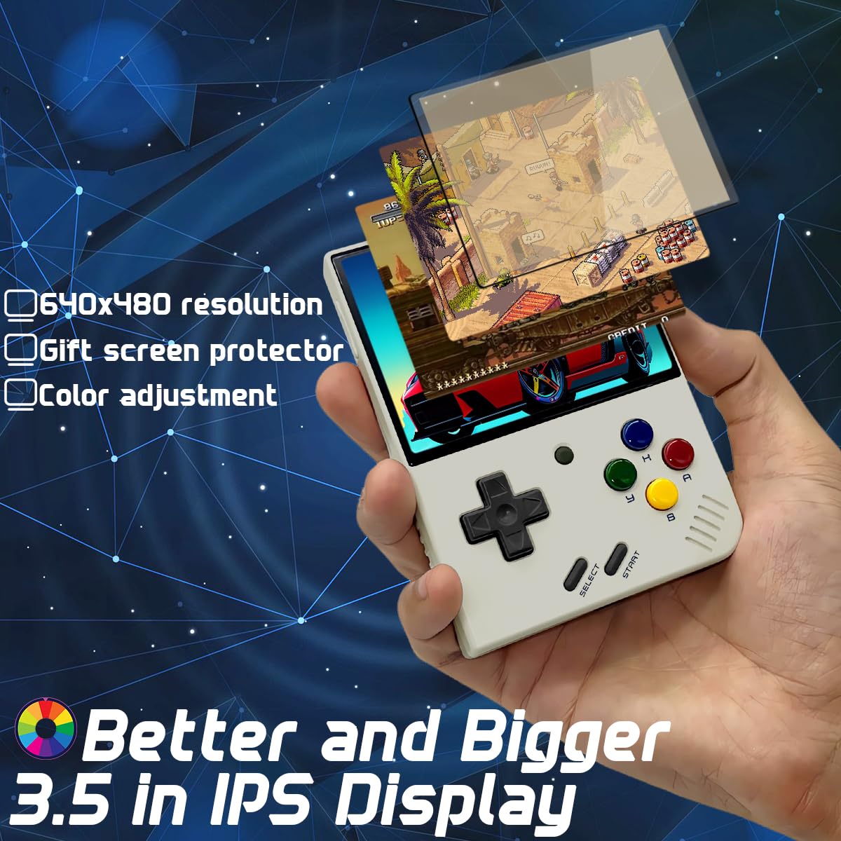 Miyoo Mini + 3.5-in Handheld Game Console Miyoo-Mini+ with Portable Case White