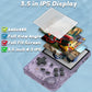 RG35XX Handheld Game Console 3.5-inch IPS Screen RG 35XX Preinstalled Emulator Dual OS System with Portable Case 64GB Transparent Purple