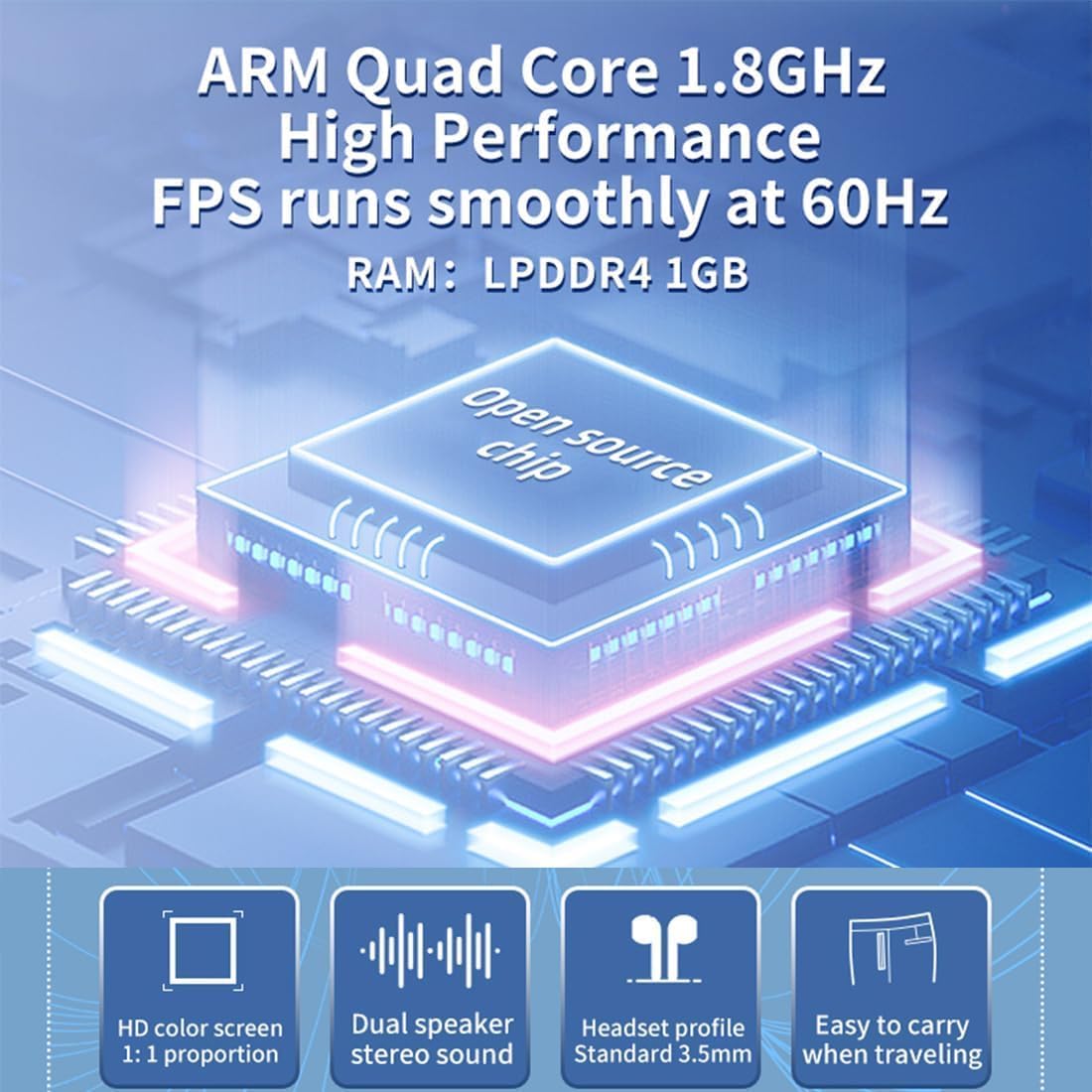 EWDGOES RGB30 Handheld Game Console 4 inch RK3566 5GWF BT with Portable Case 64GB White