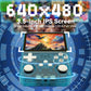 R36S Handheld Game Console 3.5-in 640*480 IPS OCA Screen 3200mAh ArkOS RK3326 Cyan Transparent-64GBVer.