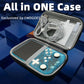 R36S Handheld Game Console 3.5-in 640*480 IPS OCA Screen 3200mAh ArkOS RK3326 Cyan Transparent-64GBVer.
